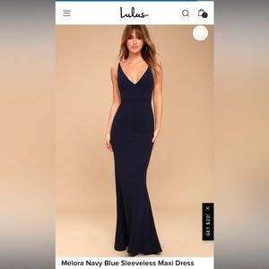 Lulu’s Melora Navy Blue Sleeveless Maxi Dress
